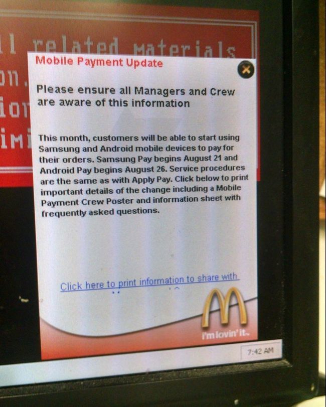 Fotografía - [Rumeur: fritures avec cela] Avis interne à Android revendications salariale de McDonald lance 26 Août alors peut-être est-